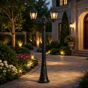 FUMAGALLI TWIN LANTERN OUTDOOR POLE LIGHT