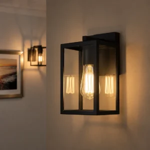 MODERN BLACK LANTERN WALL LIGHT