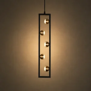 ANTIQUE BRASS & BLACK LINEAR LED PENDANT LIGHT