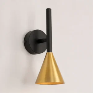 ANTIQUE BRASS & BLACK SINGLE WALL SPOT LIGHT