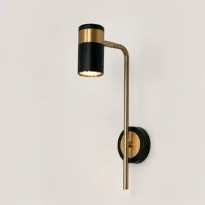 ANTIQUE BRASS & BLACK SINGLE WALL SPOT LIGHT