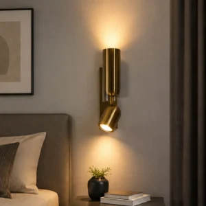ANTIQUE BRASS DOUBLE CYLINDER GU10 WALL LIGHT