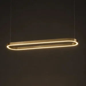 ANTIQUE BRASS OVAL RING LINEAR PENDANT LIGHT