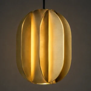ANTIQUE BRASS RIBBED SPHERE PENDANT LIGHT – A