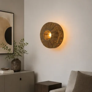 BLACK JUTE ROPE RADIAL DISC WALL LIGHT