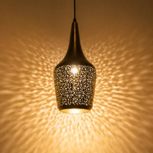 BRASS GOLD PERFORATED METAL PENDANT LIGHT