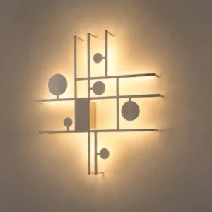 CHROME GEOMETRIC LINEAR LED WALL LIGHT
