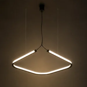 EVIAN WHITE & BLACK LINEAR LOOP PENDANT LIGHT