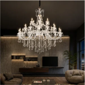 MODERN CHROME CRYSTAL GRAND CHANDELIER