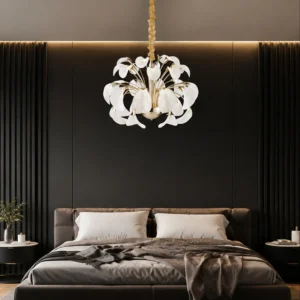FRENCH GOLD FLORAL LED PENDANT LIGHT