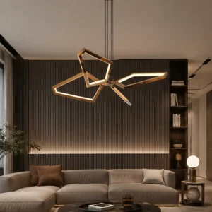 FRENCH GOLD GEOMETRIC 3-IN-1 LED PENDANT LIGHT