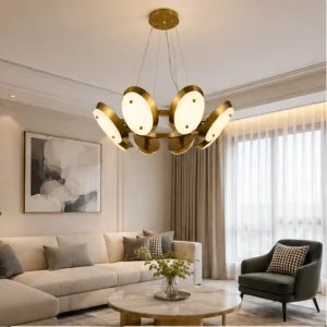 MODERN ANTIQUE BRASS ONYX PENDANT