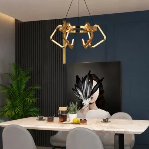 MODERN FRENCH GOLD GEOMETRIC PENDANT