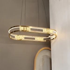 MODERN FRENCH GOLD LED RING CHANDELIER