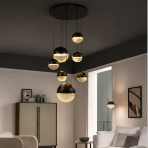 RUSTIC SPHERE CASCADING LED CHANDELIER